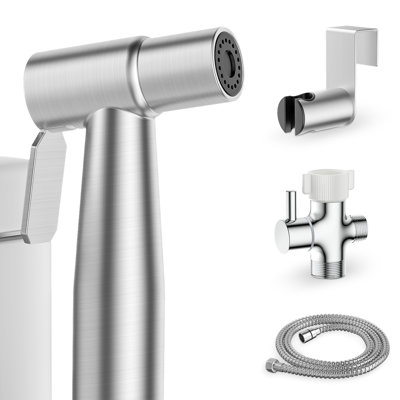 Handheld Bidet Sprayer For Toilet, Stainless Steel Jet Spray Kit Adjustable Pressure, Leak-proof Jet Spray, Feminine Wash & Muslim Shower, Wall/toilet Mount