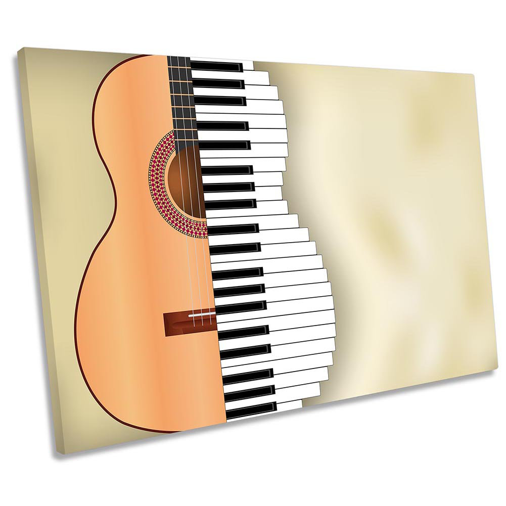 Guitar Piano Keys Music Picture CANVAS WALL ART Print