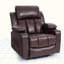 Fauteuil inclinable en cuir PU pour personnes âgées, avec massage et chaleur, porte-gobelets, poches latérales-439200473-439200475