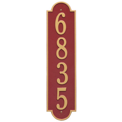 Richmond Personalized Vertical Estate 4-Line Wall Address Plaque