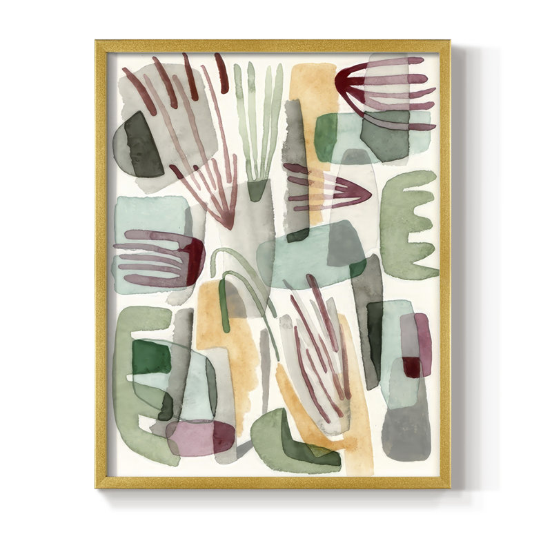 Sea Abstract I, reproduction encadrée - bois massif, H 11 po x l 9 po, Doré