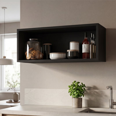 Cube 30-Inch Wide Open Decorative Wall Shelf, Floating Accent Shelf for Home Decor or Wall Storage Option