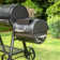 Free-standing 36” Barrel Charcoal Grill w/ Offset Smoker 941 sq. in for Camping, Backyard Cooking
