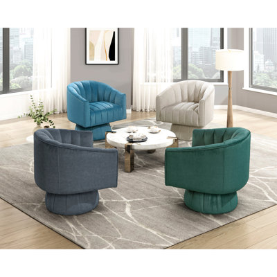 Fauteuil pivotant luxueux avec dossier en velours taupe avec coussin en mousse haute densité, pivotant sur 360 degrés, conception moderne à surpiqûres, mousse, structure en contreplaqué
