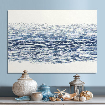 Blue And Beige Oceanic Seaweed - Coastal Wall Decor, Blue Coastal Framed Wall Art