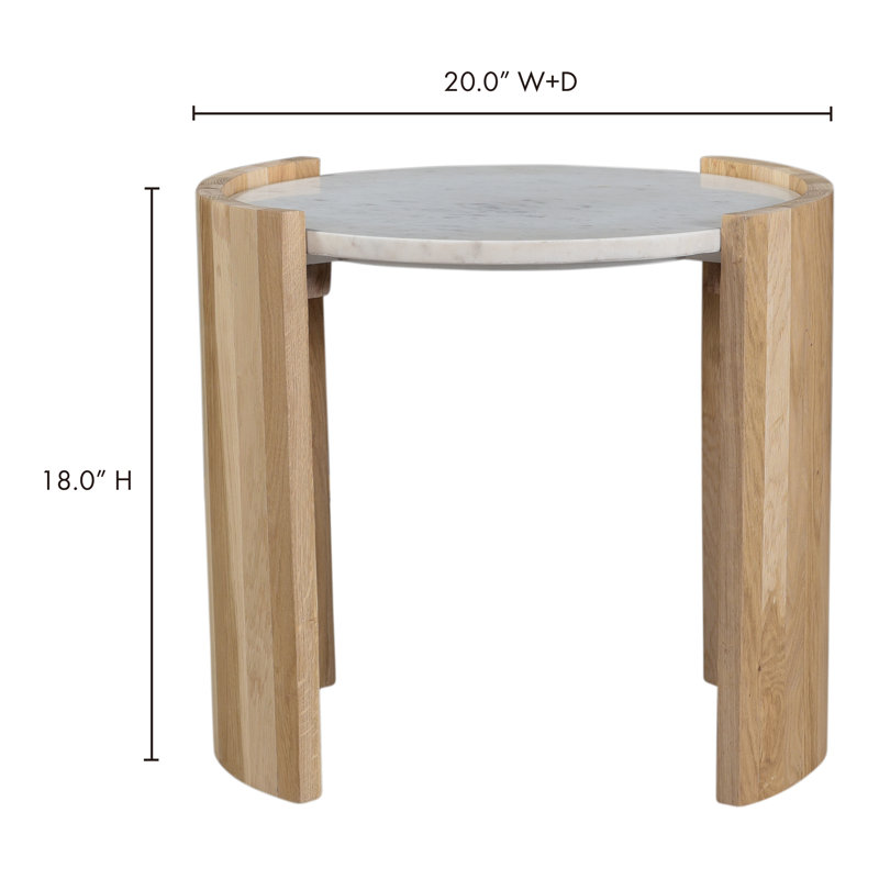 Loreto Marble Top Oak End Table