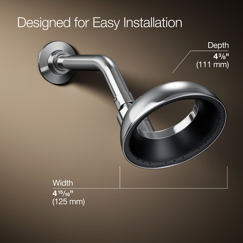 Statement Ves Single-Function Showerhead 1.5 Gpm, Polished Chrome