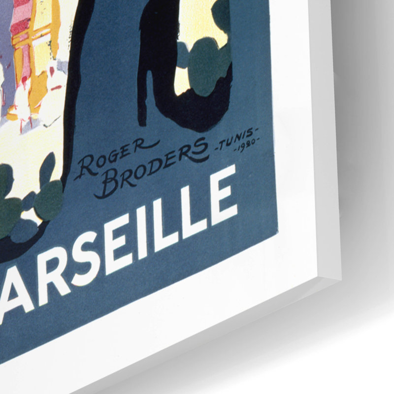 «Tunis» par Vintage Posters, art mural en verre acrylique, 12 po x 16 po