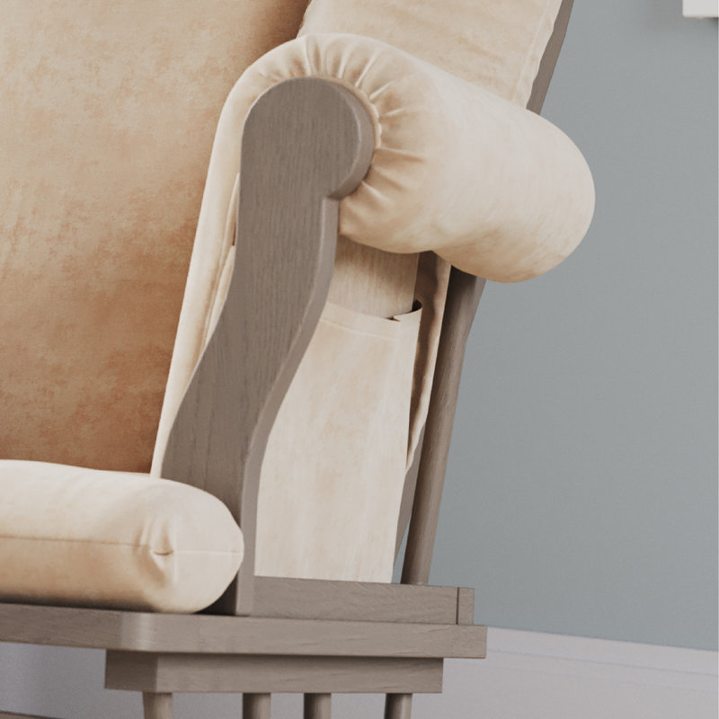 Fauteuil berçant et repose-pieds Cozy, Bruyère poussiéreuse