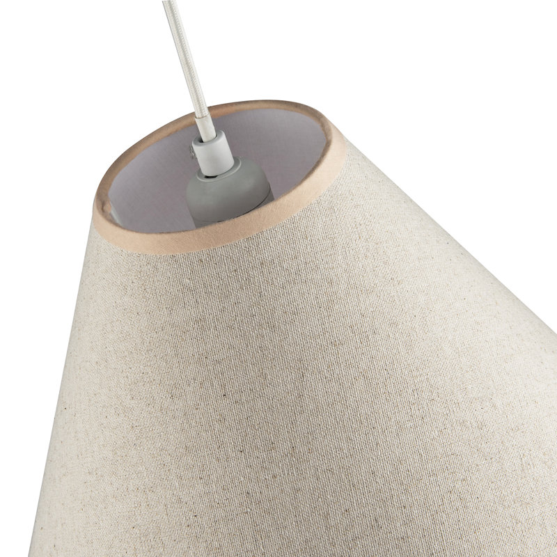 Scallop Edge Natural Textured Linen Coolie Lamp Shade With Trims By, Pink