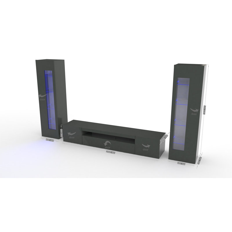 Humboldt Unfinished Entertainment Centre for TVs up to 88", Anthracite