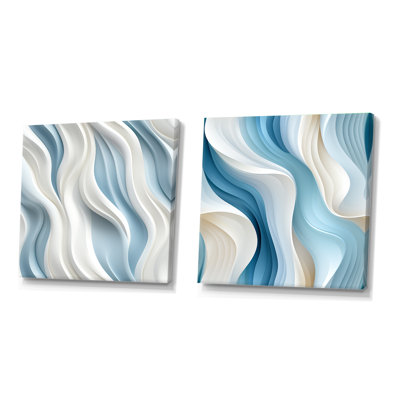 Crandale - Ensemble de 2 collages carrés abstraits