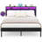 Jaquaya Bed Frame with Charging Station and Led Lights-351043230-351043224