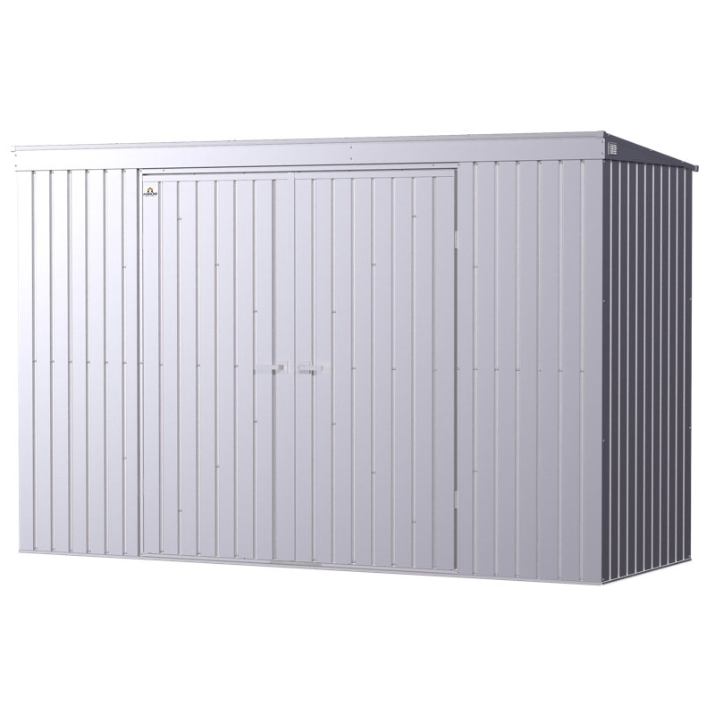 Elite 10 ft. x 4 ft. Silver Galvalume Steel Storage Shed Kit