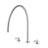 Acquaco Linki Linea Deck Mount Three-Hole Two Handle Widespread Bathroom Lavatory Faucet