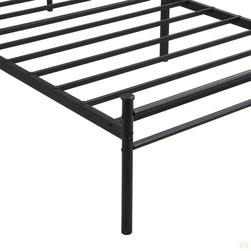 Twin Size Metal Bedframe, Twin, Dark Brown