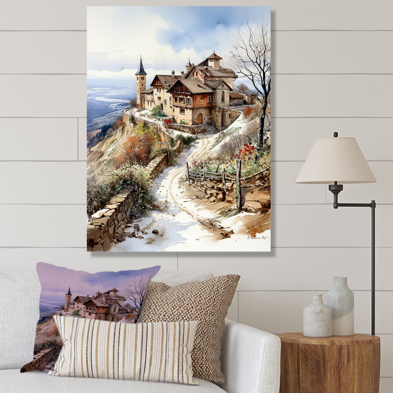 " Vineyard Winter Scenery IV ", Wrapped Canvas, 44" H x 34" W x 1.5" D