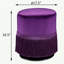 Repose-pieds rond aubergine mauve avec frange