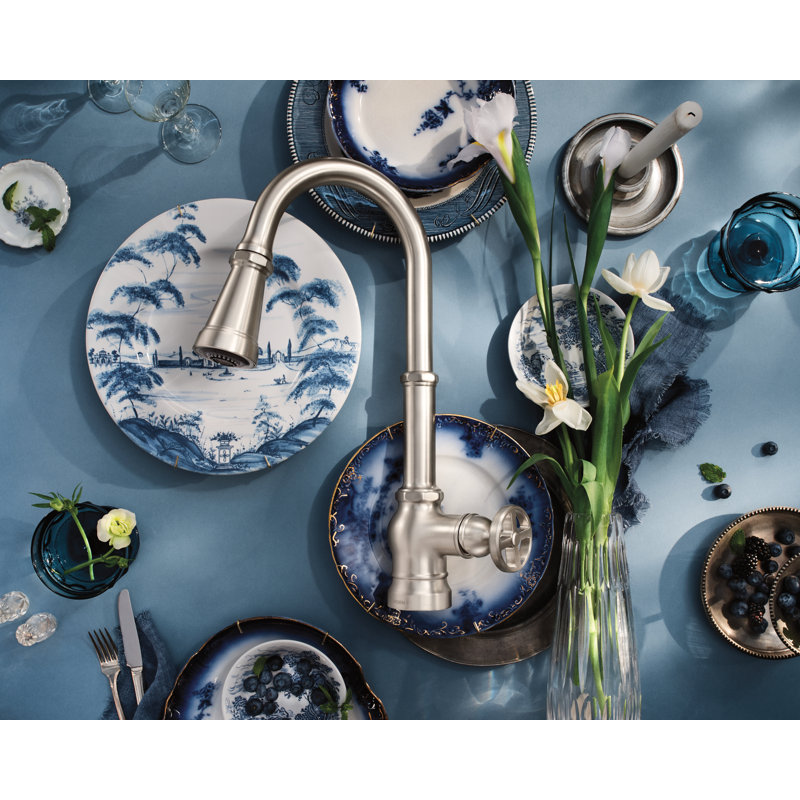Peterson One-Handle Pull Down Single Handle Kitchen Faucet with Power Boost, Spot Resist Stainless