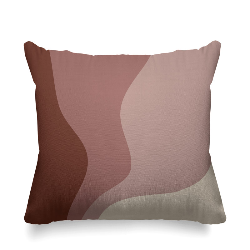 Bunko Ombre Outdoor Reversible Throw Pillow, Terracotta, 19" x 19", Square