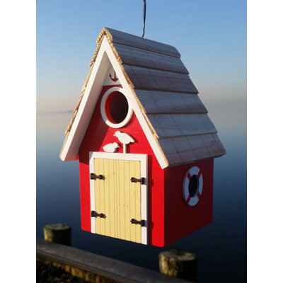 Birds of a Feather Series Dockside Cabin 8 in x 5.5 in x 5 in Birdhouse