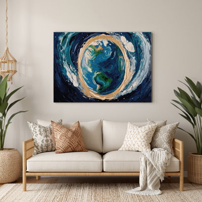 Space Earth from space Blue Metal Wall Art