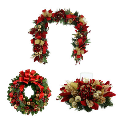 Holiday Bundle 26" Polysilk Wreath