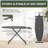 Metal Panel Iron Board with Iron Rest, Adjustable Height Heavy Duty Ironing Board
