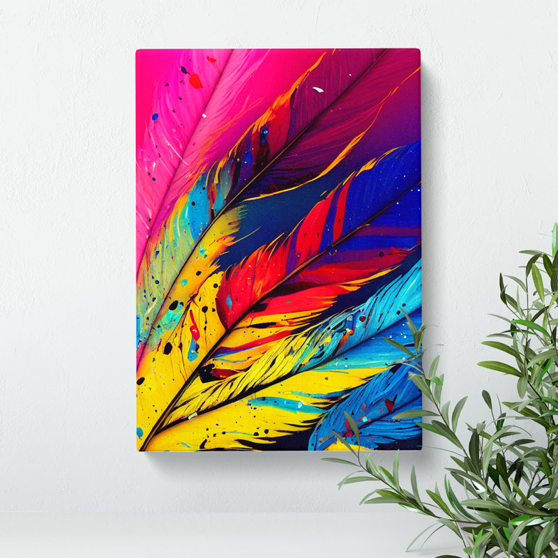 Splashed Feathers No.3 Abstract - Wrapped Canvas, 50cm H x 35cm W x 3cm D