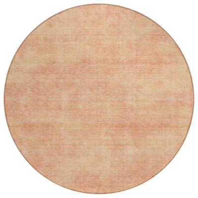 Orlena Peach Washable Indoor-Outdoor Rug - 