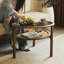 Table basse 28,35 po minimaliste italienne en bois massif brun