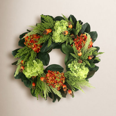 The Holiday Aisle® Alma 28" Hydrangea Wreath