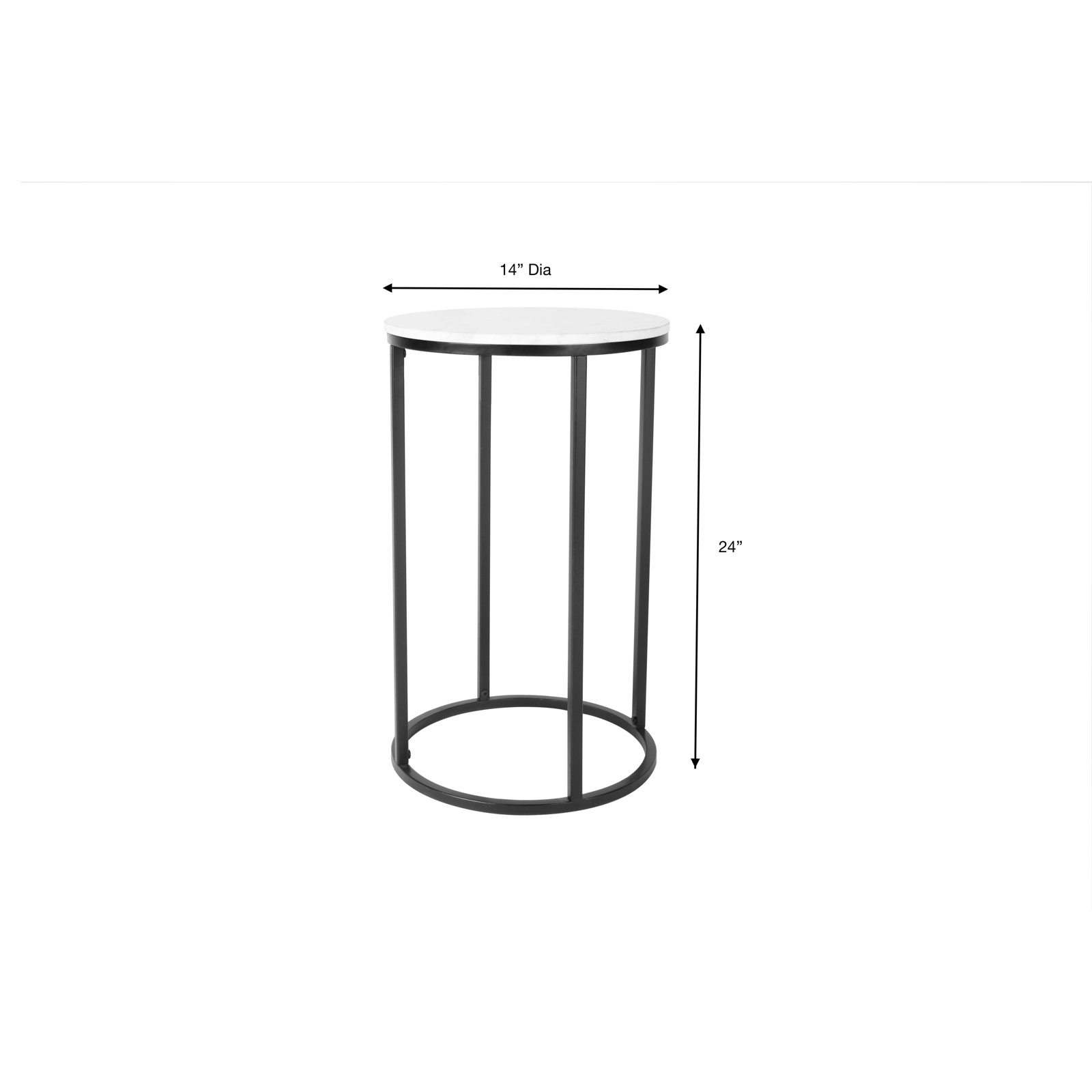 14" Genuine Marble End Table