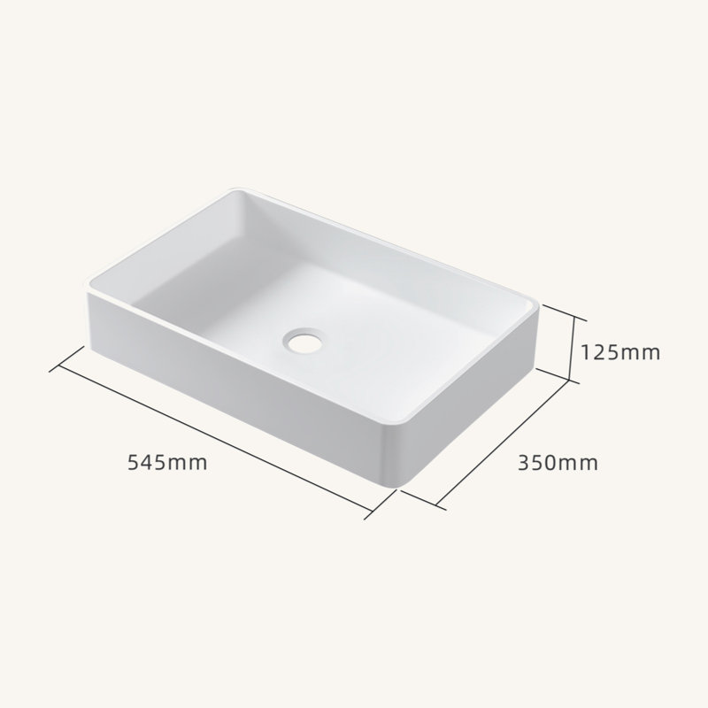 Transparent Grey Solid Surface Basin