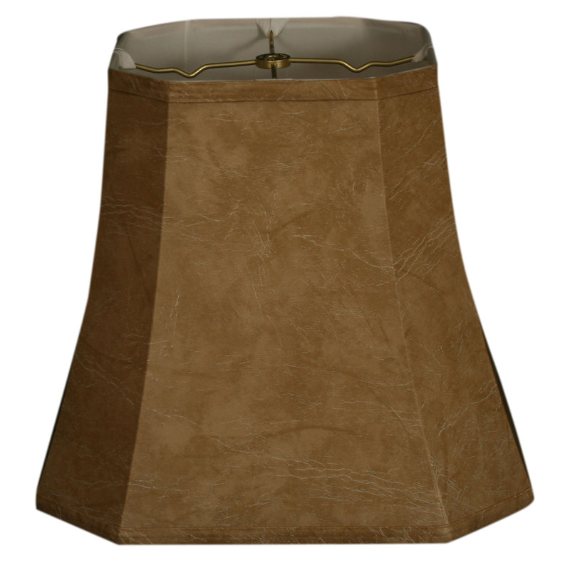 Abat-jour cloche en similicuir (araignée) à Mouton, H 14 po x l 16 po x P 16 po