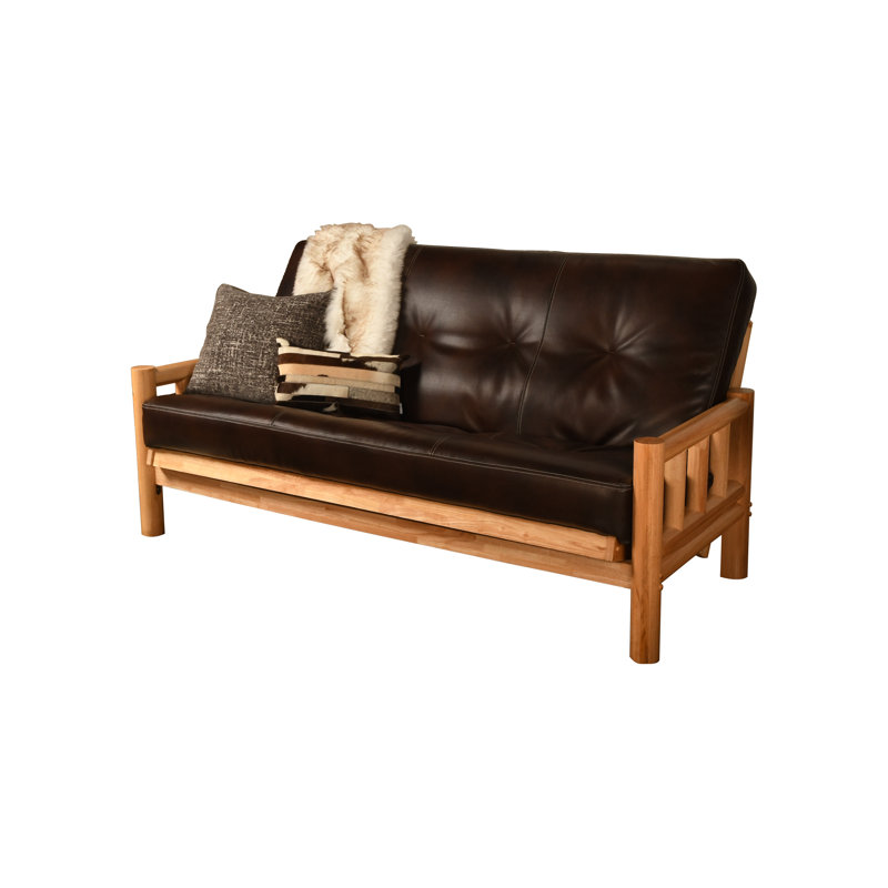 Futon double avec matelas Anders, Sentier de l'Oregon de couleur java, Naturel