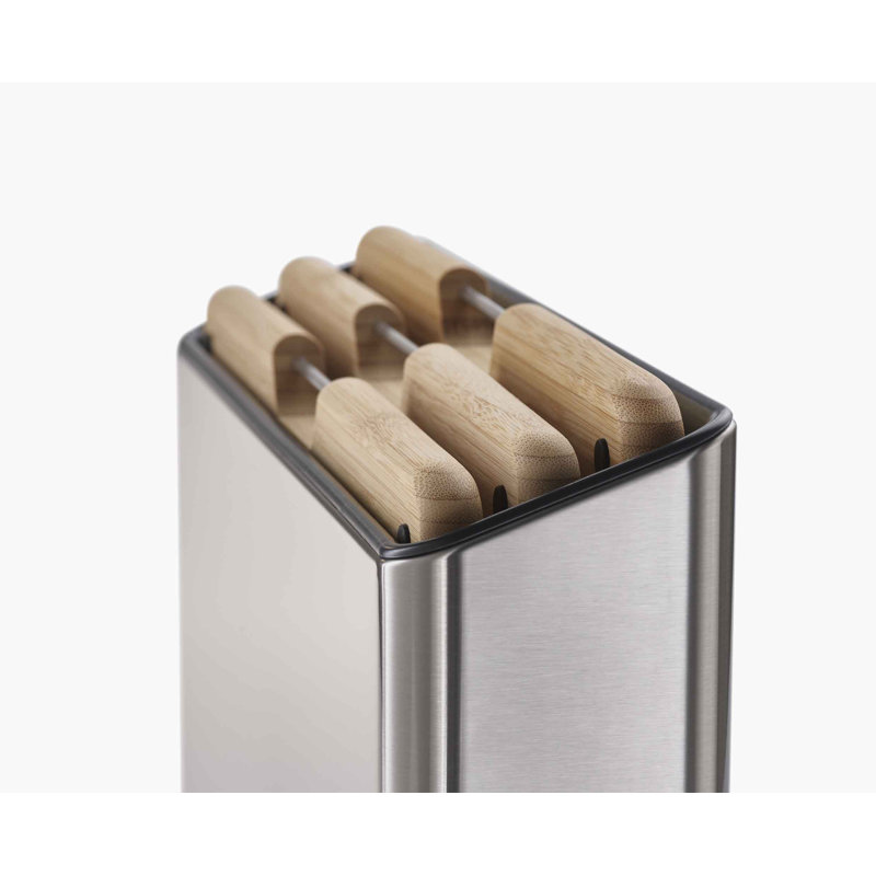Folio™ Steel 3-Piece Bamboo Cutting Board Set with Stainless Steel Case, Silver