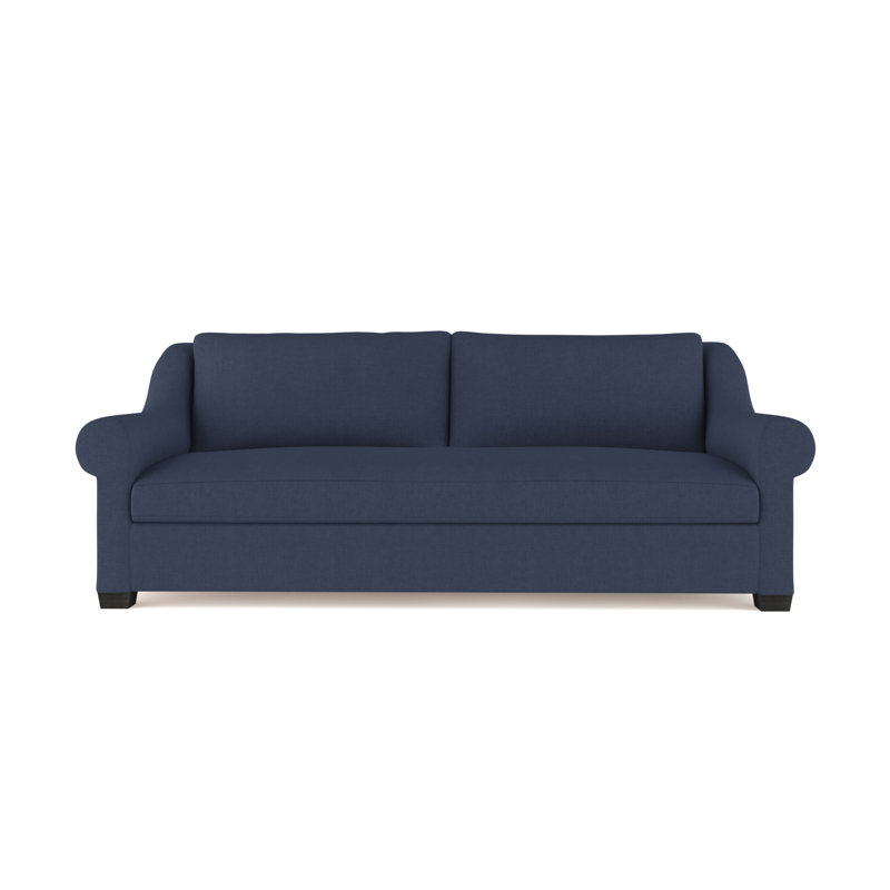 Sofa, Linen Blue Print, 32" H x 72" W x 41" D