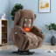 Fauteuil releveur électrique avec massage et chauffage, en coton brun, style moderne.-1556161030