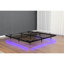 Lit en très grand lit en métal avec lumières DEL - Structure solide, lumières de cadre à sommeil silencieux, capacité de charge de 1000 lb, stable