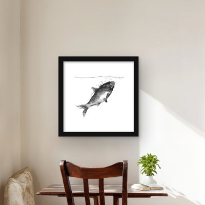 Poisson heureux nageant - reproduction encadrée pour un décor intérieur