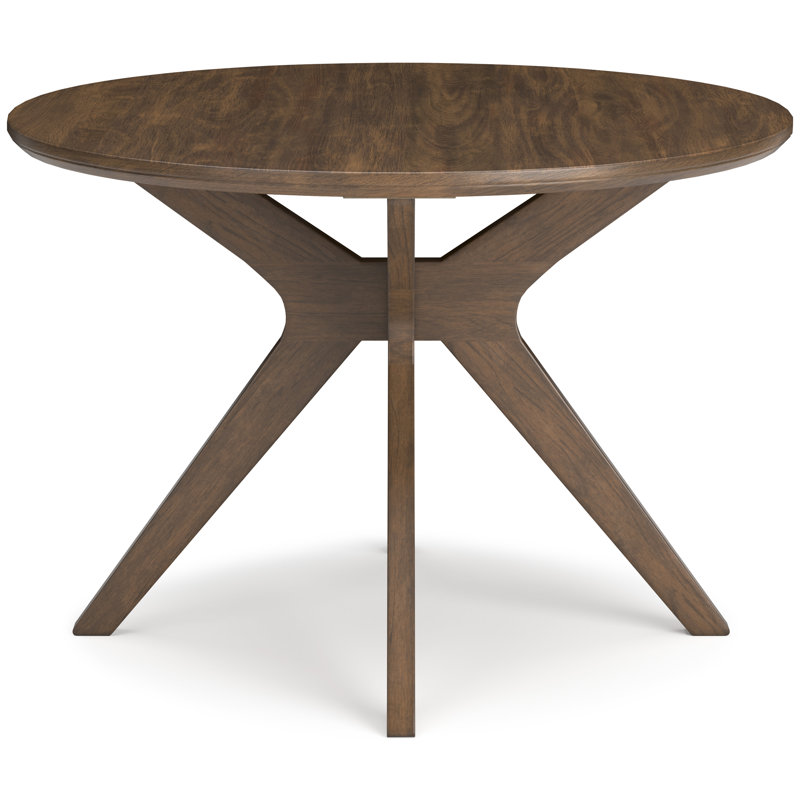 Brown Round Extendable Wood Dining Table