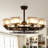 34" Caged Industrial Chandelier Ceiling Fans With Lights And Remote