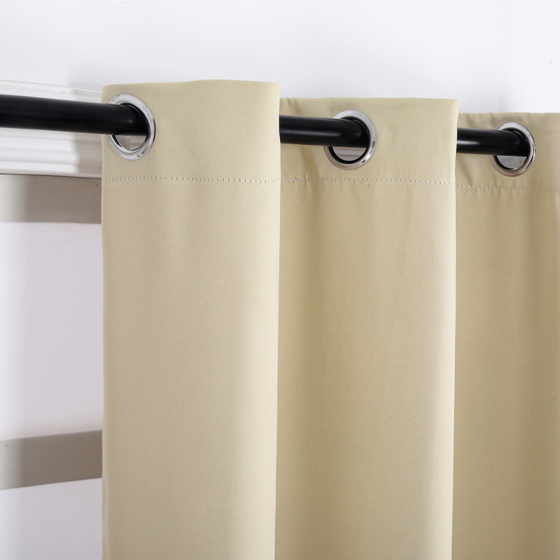 Ranheid Blackout Curtain Pair, 66cm Width x 213cm Drop, Cream