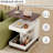 29.5"L Modern End Table With Lockable Swivel Wheels, Multifunctional Side Table With 360°Rotating Lift-Top, Industrial Accent Table With Storage Space For Living Room, White-583935042