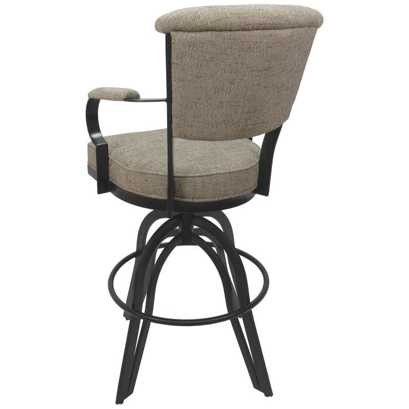 Tabouret de bar pivotant en métal 30 po Ivette, Gris, Counter Stool (26" Seat Height)