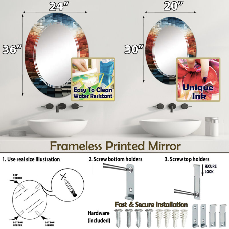Miroir mural Presa, 30 po x 20 po