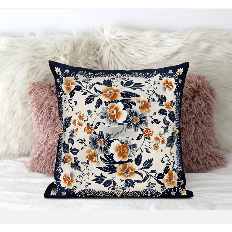 Flower Hub Floral Reversible Throw Pillow, 26" H x 26" W