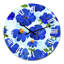 Horloge murale abstraite à fleurs bleues sur fond bleu clair-1987274005