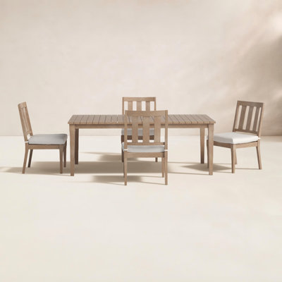 Samya 81" Eucalyptus Patio Dining Set